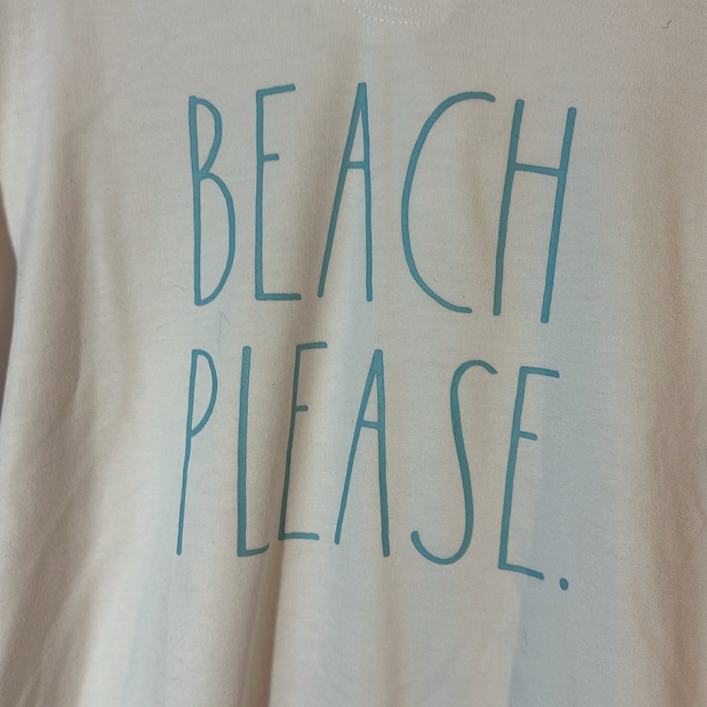 Rae Dunn “Beach Please” white Hoodie - Picture 2 of 5